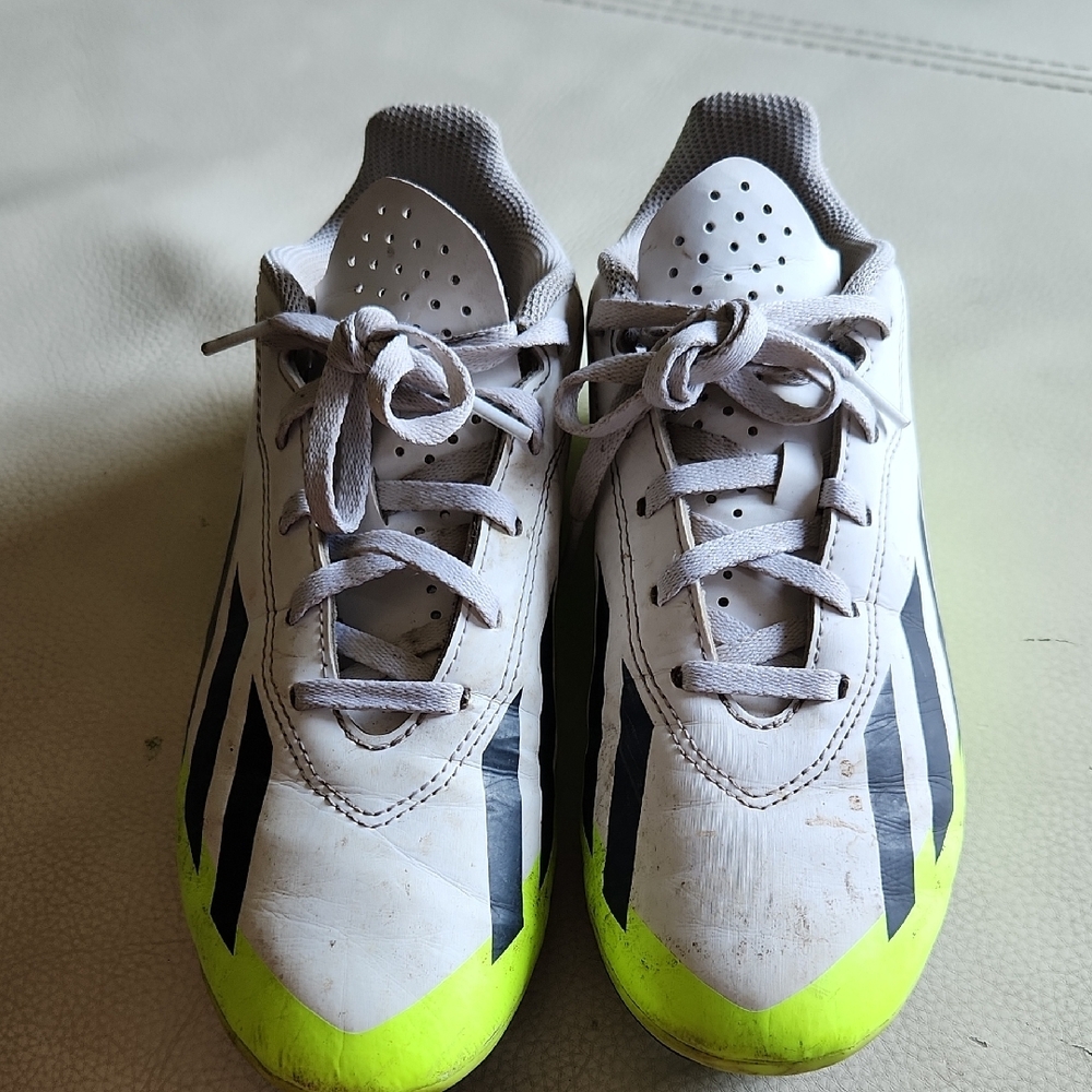 Adidas White and Yellow Sneakers with Neon Accents